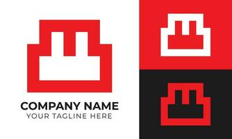 modern minimal monogram företag logotyp design mall fri vektor