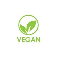 kostenlos vegan Symbol Logo Blatt Logo rein Logo Vorlage vektor