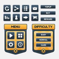 uppsättning spelmenyval för RPG och äventyrsspel vektor