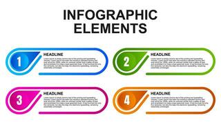 Infografik Vorlage Design mit 4 Schritte. Infografik Design zum Präsentationen, Banner, Infografiken und Plakate vektor