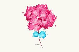 ein Aquarell Gemälde von ein Rosa Blume vektor