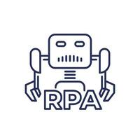 rpa bot Linie Symbol, Roboter Prozess Automatisierung vektor