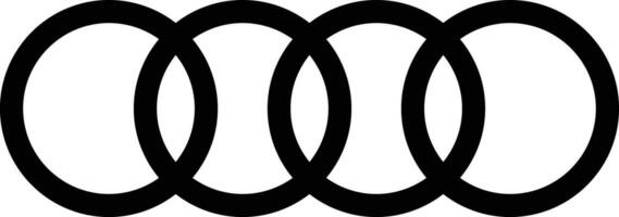 audi logotyp ikon bil varumärke cirkel ringa tecken symbol känd märka identitet stil topp bil- industri ledare konst design vektor. svart bil emblem tecken vektor