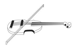 fiol musikalisk instrument sträng svart och vit 2d linje tecknad serie objekt. klassisk underhållning. symfoni altfiol isolerat vektor översikt Artikel. musik Utrustning enfärgad platt fläck illustration