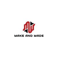 abstrakt Brief m oder mm Monogramm Logo Design Vektor im rot Farbe isoliert auf ein Weiß Hintergrund. abstrakt Hexagon Brief mm Logo angewendet zum Konstruktion Unternehmen Logo Design Inspiration Vorlage