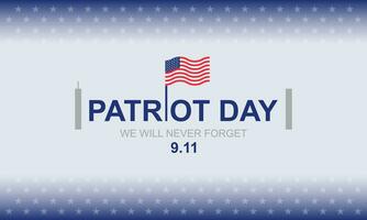 USA patriot dag affisch mall. patriot dag, september 11, vi kommer aldrig glömma bort. amerikan flagga, vektor illustration på bakgrund
