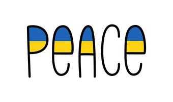 fred text baner, ukraina flagga Färg. sluta de krig mot ukraina. vektor illustration isolerat på vit bakgrund