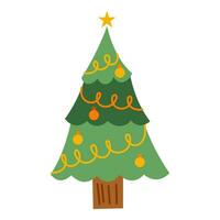 platt jul träd element. jul händelse. vektor illustration
