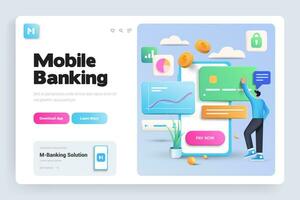 Mobile Banking Landing Page vektor