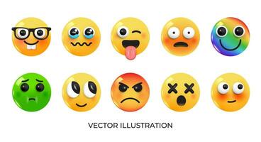 en uppsättning av känslor med annorlunda uttryck vektor
