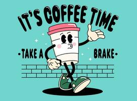es ist Kaffee Zeit nehmen ein Bremse vektor