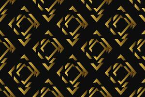 abstrakt geometrisch Muster mit Linien, Rauten ein nahtlos Vektor Hintergrund. schwarz und Gold Textur