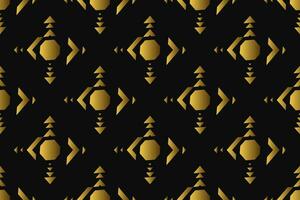 abstrakt geometrisch Muster mit Linien, Rauten ein nahtlos Vektor Hintergrund. schwarz und Gold Textur