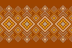 Orange Jahrgänge Kreuz Stich traditionell ethnisch Muster Paisley Blume Ikat Hintergrund abstrakt aztekisch afrikanisch indonesisch indisch nahtlos Muster zum Stoff drucken Stoff Kleid Teppich Vorhänge und Sarong vektor