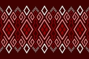 rot Kreuz Stich bunt geometrisch traditionell ethnisch Muster Ikat nahtlos Muster abstrakt Design zum Stoff drucken Stoff Kleid Teppich Vorhänge und Sarong aztekisch afrikanisch indisch indonesisch vektor