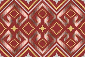 rot traditionell ethnisch Muster Paisley Blume Ikat Hintergrund abstrakt aztekisch afrikanisch indonesisch indisch nahtlos Muster zum Stoff drucken Stoff Kleid Teppich Vorhänge und Sarong vektor