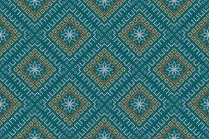 Indigo Marine Blau geometrisch traditionell ethnisch Muster Ikat nahtlos Muster Rand abstrakt Design zum Stoff drucken Stoff Kleid Teppich Vorhänge und Sarong aztekisch afrikanisch indisch indonesisch vektor