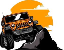 Offroad-Auto-Illustration auf Volltonfarbe vektor