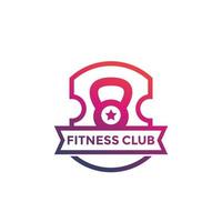 Fitnessclub, Fitnessstudio-Vektorlogo, Emblem auf Weiß vektor