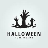 Halloween Logo Symbol Design Inspiration mit Hand Vektor Illustration