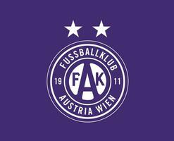 fk österrike wien klubb logotyp symbol vit österrike liga fotboll abstrakt design vektor illustration med lila bakgrund