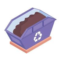 Recycling Müllcontainer Prämie isometrisch Illustration vektor