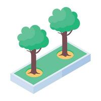 prüfen aus diese isometrisch Illustration von Straße Bäume vektor