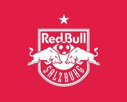 rot Stier salzburg Verein Logo Symbol Weiß Österreich Liga Fußball abstrakt Design Vektor Illustration mit rot Hintergrund