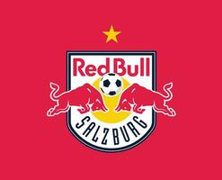 rot Stier salzburg Verein Logo Symbol Österreich Liga Fußball abstrakt Design Vektor Illustration mit rot Hintergrund