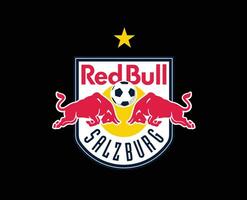 rot Stier salzburg Verein Logo Symbol Österreich Liga Fußball abstrakt Design Vektor Illustration mit schwarz Hintergrund