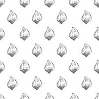 nahtloses Muster mit Muscheln. Meereshintergrund. handgezeichnete Vektorillustration im Skizzenstil. perfekt für Grüße, Einladungen, Malbücher, Textilien, Hochzeit und Webdesign vektor