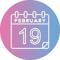 19 februari vektor ikon