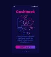 Cashback-Banner für smm, mobiles Design vektor