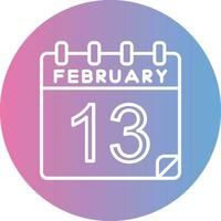 13 februari vektor ikon