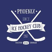 Eishockey Club T-Shirt Print, Vintage-Design vektor