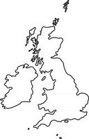 doodle Freihand-Umrissskizze der Karte von Großbritannien vektor