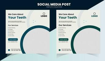 medicinsk dental vård social media posta vektor