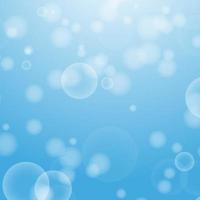 hellblauer abstrakter Hintergrund mit einem Bokeh in Form von Kreisen. Unterwasserwelt mit Luftblasen. Vektor-Illustration. vektor
