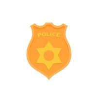 polis emblem vektor platt logo ikon illustration design isolerad vit bakgrund
