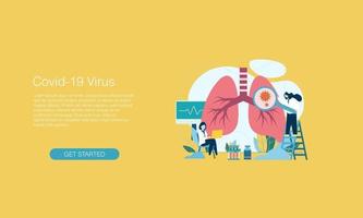 Lungenentzündung Corona Virus Vektor Illustration Design Vorlage Hintergrund kann für Präsentation Webbanner ui ux Landing Page verwendet werden