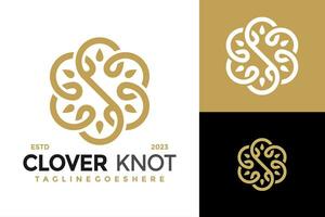 Brief s Kleeblatt Knoten Logo Design Vektor Symbol Symbol Illustration