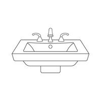 Hand gezeichnet Karikatur Vektor Illustration Badezimmer sinken Symbol im Gekritzel Stil