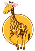 Giraffe auf Kreisfahne vektor