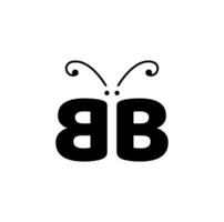 b fjäril varumärke namn vektor ikon.