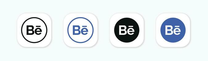 Behance ikon. Behance social media logotyp. Behance uppsättning av social media logotyper. vektor