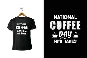 nationell kaffe dag med familj t-shirt vektor design