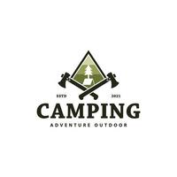 camping logotyp formgivningsmall. utomhusdesignillustration. vektor