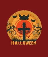 Halloween t Hemd Design, vektor