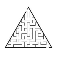 abstrakt triangulär labyrint. spel för barn. pussel för barn. en ingång, en utgång. labyrintkonst. platt vektorillustration isolerad på vit bakgrund. vektor