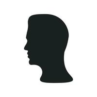 Vektor isoliert sillhoutte von Mann Kopf im Profil. schwarz gestalten